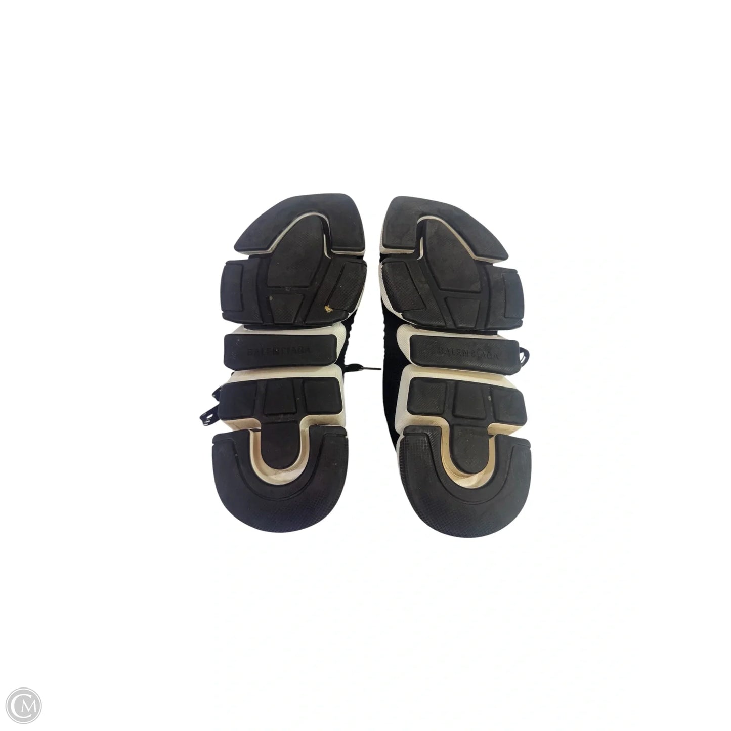Shoes Luxury Designer By Balenciaga In Black & White, Size: 8