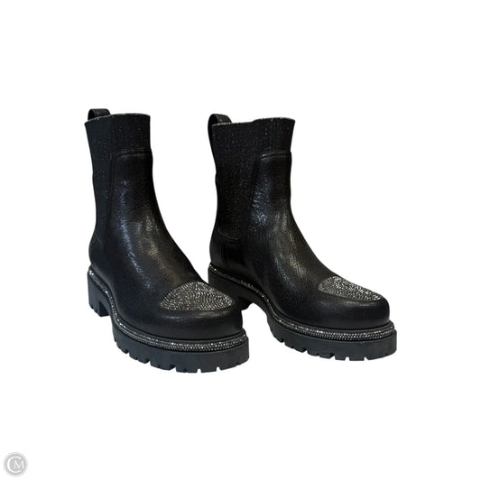 Boots Ankle Heels By Renè Caovilla In Black & Silver, Size: 8