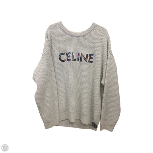 Sweater Luxury Designer By Celine In Grey, Size: S