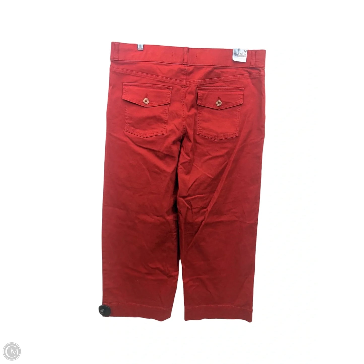 Capris By Gloria Vanderbilt In Red, Size: 14