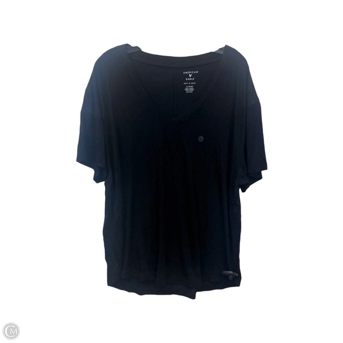 Top Short Sleeve Basic By American Eagle In Black, Size: Xl