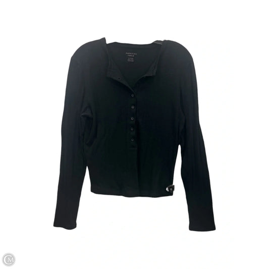 Top Long Sleeve By American Eagle In Black, Size: Xl