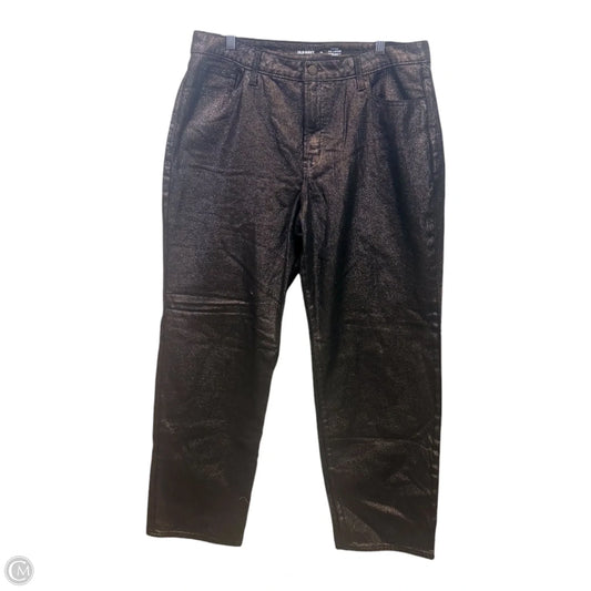 Jeans Straight By Old Navy In Black & Silver, Size: 14