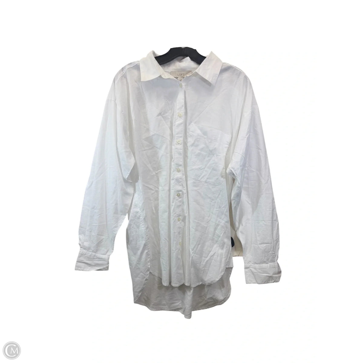 Top Long Sleeve By Loft In White, Size: M