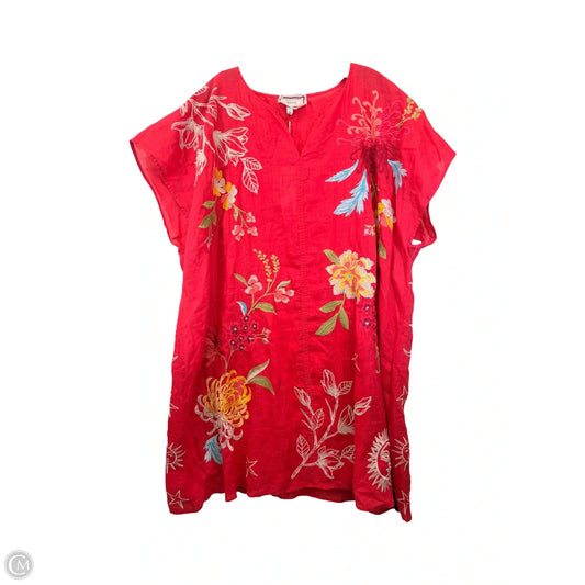 Dress Designer By Johnny Was In Pink & Yellow, Size: 2x