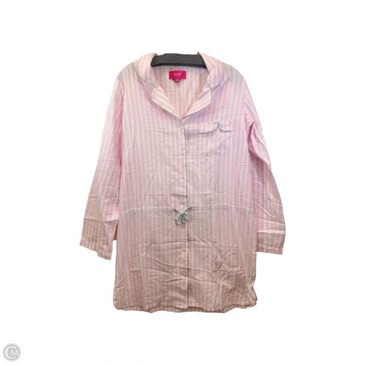 Pajama Pants By Victorias Secret In Pink & White, Size: M