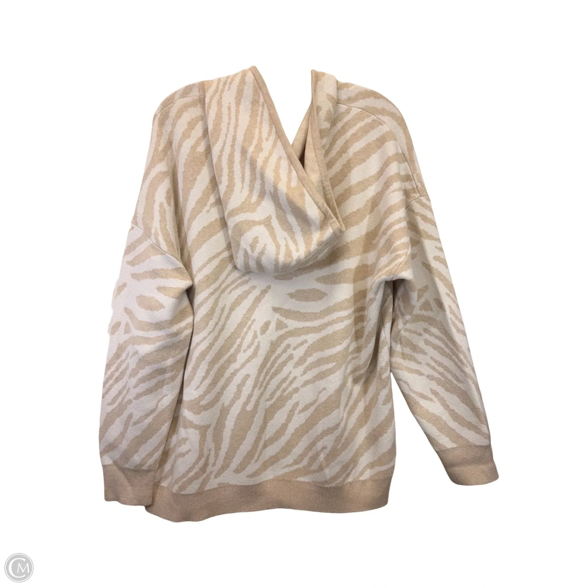 Sweater By Chicos In Tan & White, Size: Xl