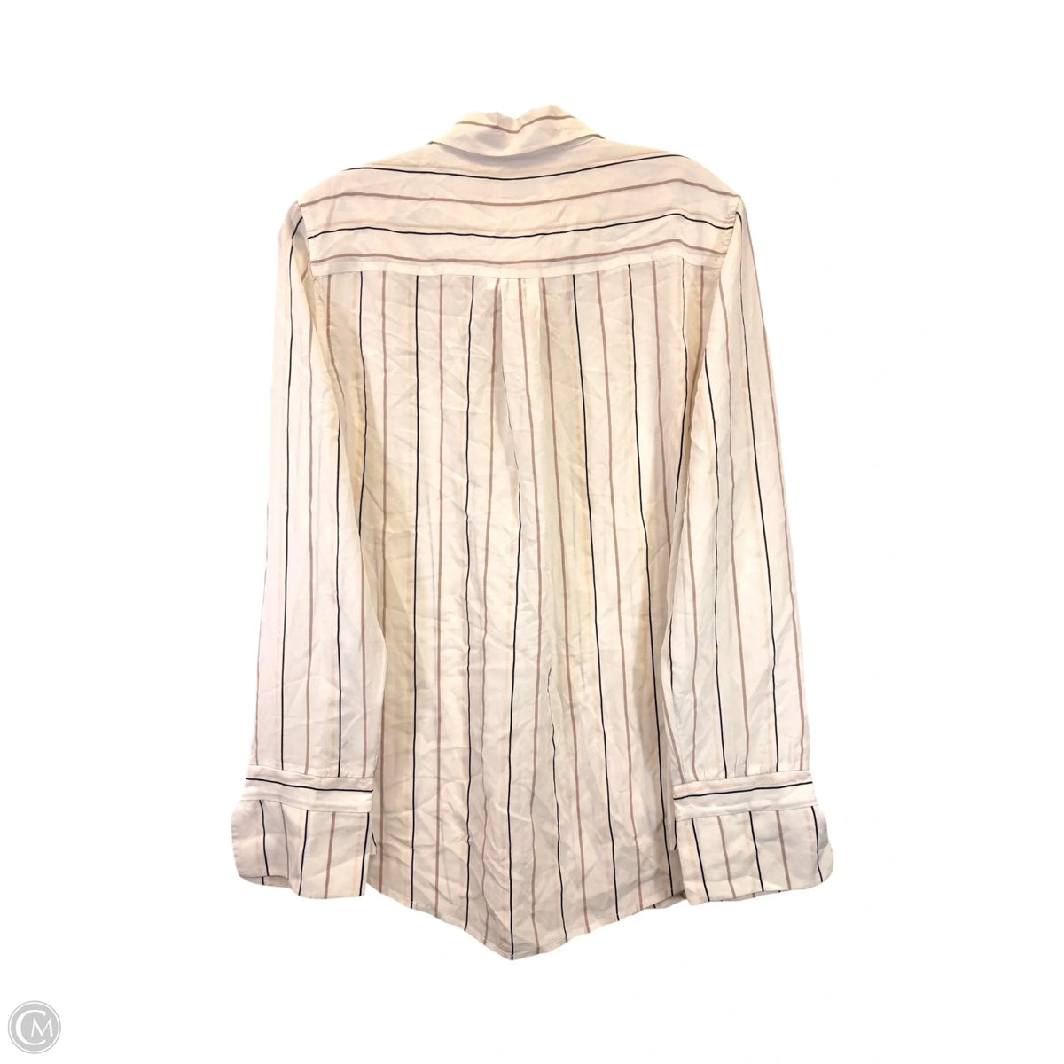 Top Long Sleeve By Equipment In Striped Pattern, Size: M