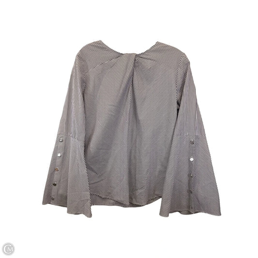 Top Long Sleeve By Lauren By Ralph Lauren In Purple & White, Size: M