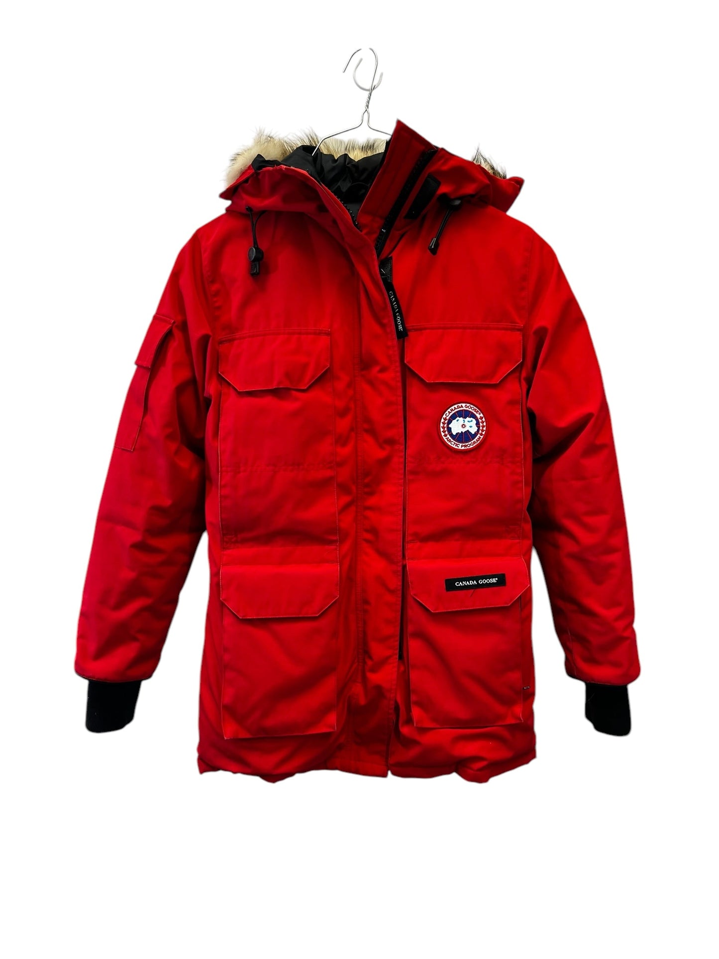 Coat Luxury Designer By Canada Goose In Red, Size: Xs