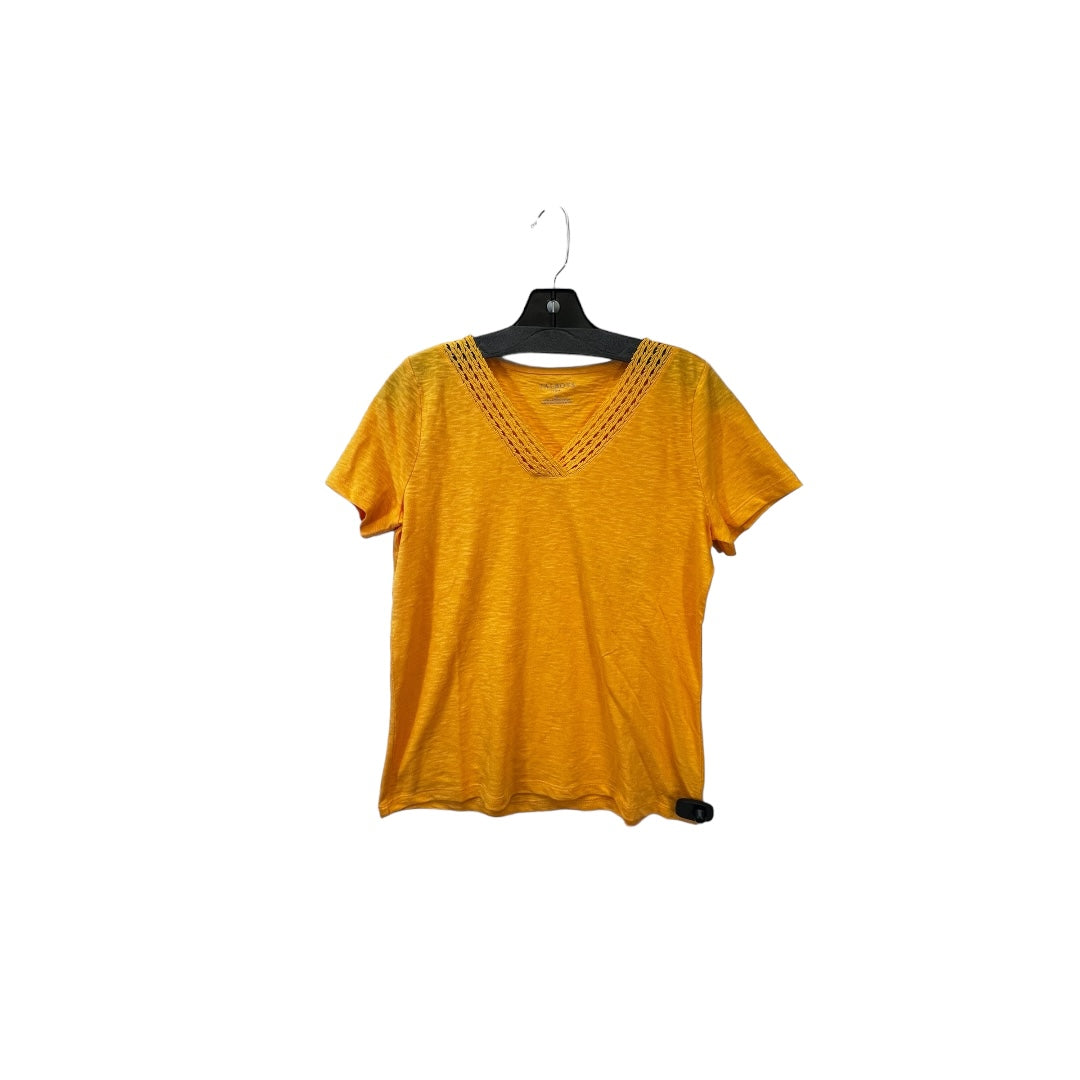 Orange Top Short Sleeve Basic Talbots, Size Petite   S