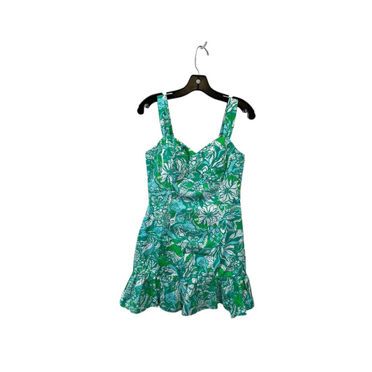 Green & White Dress Casual Midi Lilly Pulitzer, Size 2