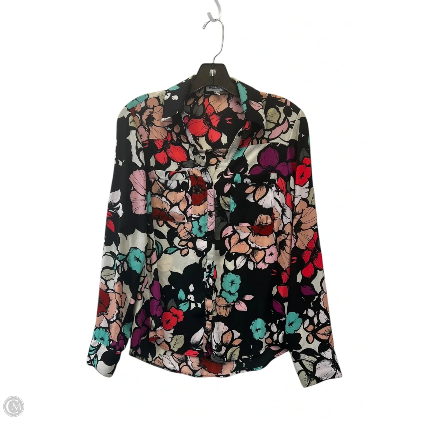 Top Long Sleeve By Express In Multi-colored, Size: Xs