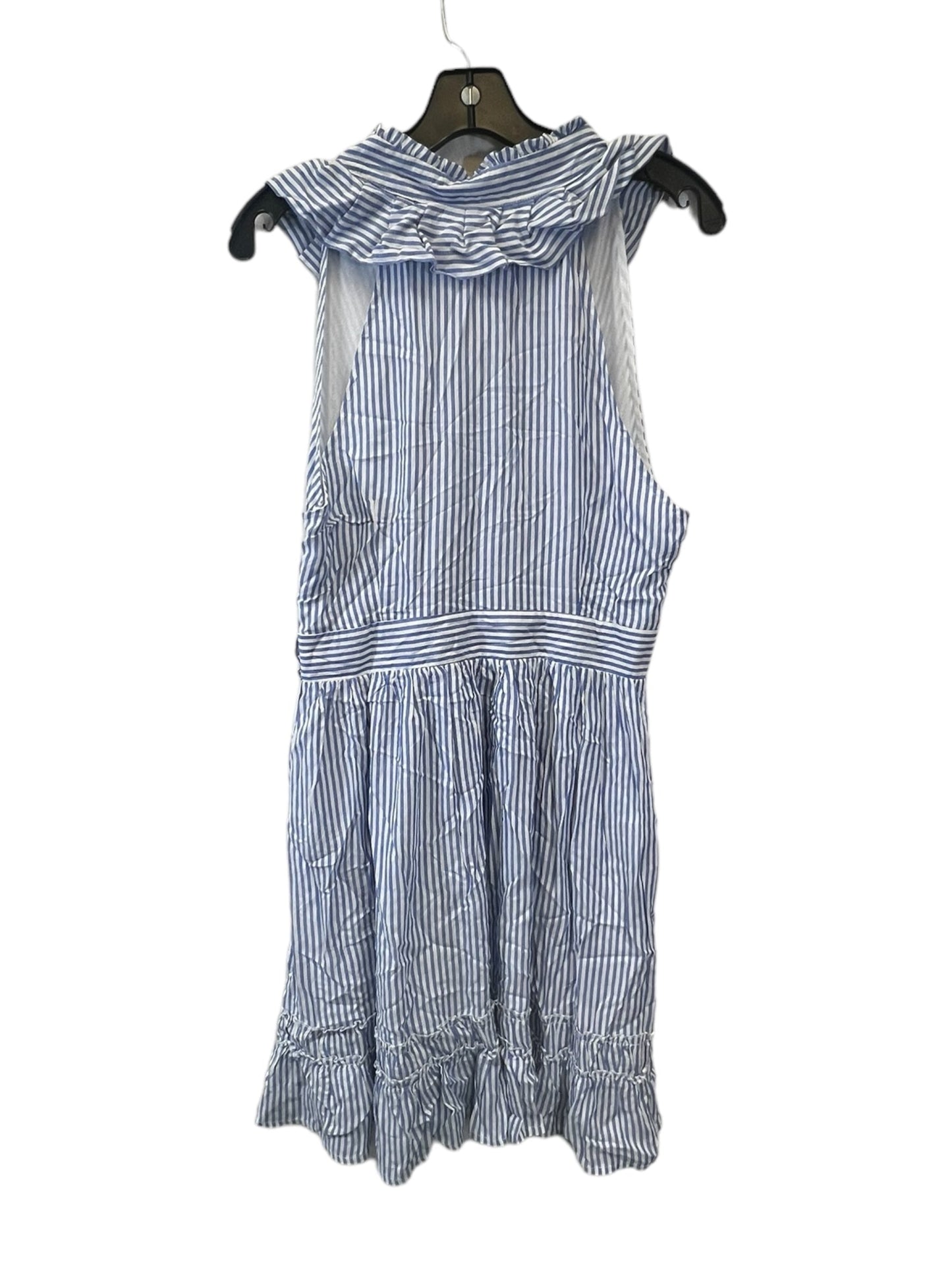 Blue & White Dress Casual Midi Listicle, Size L