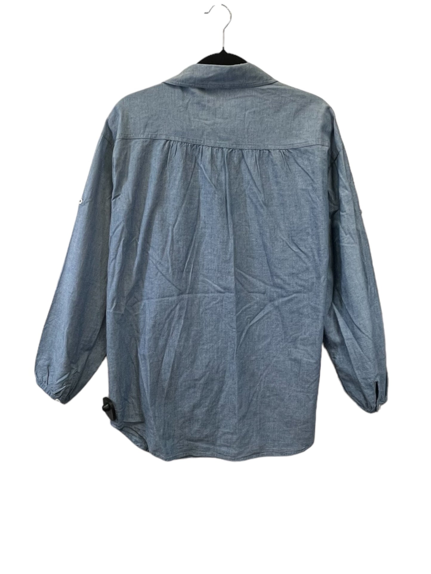 Blue Top Long Sleeve Designer Vince, Size S