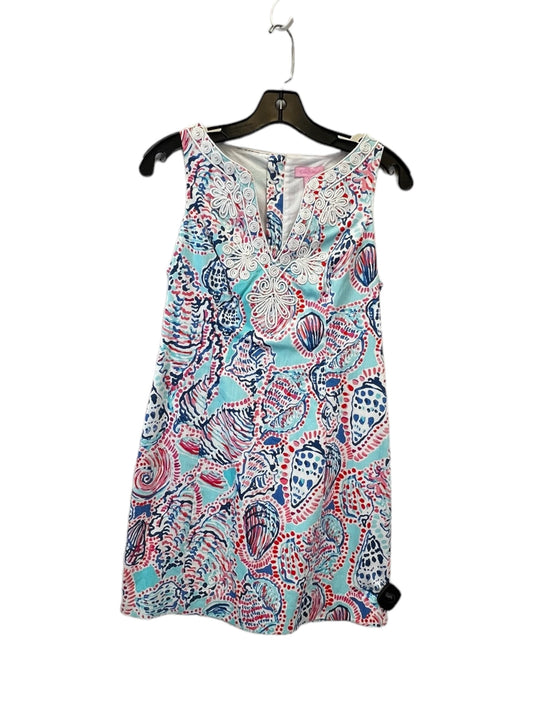 Blue & Pink Dress Casual Midi Lilly Pulitzer, Size 0