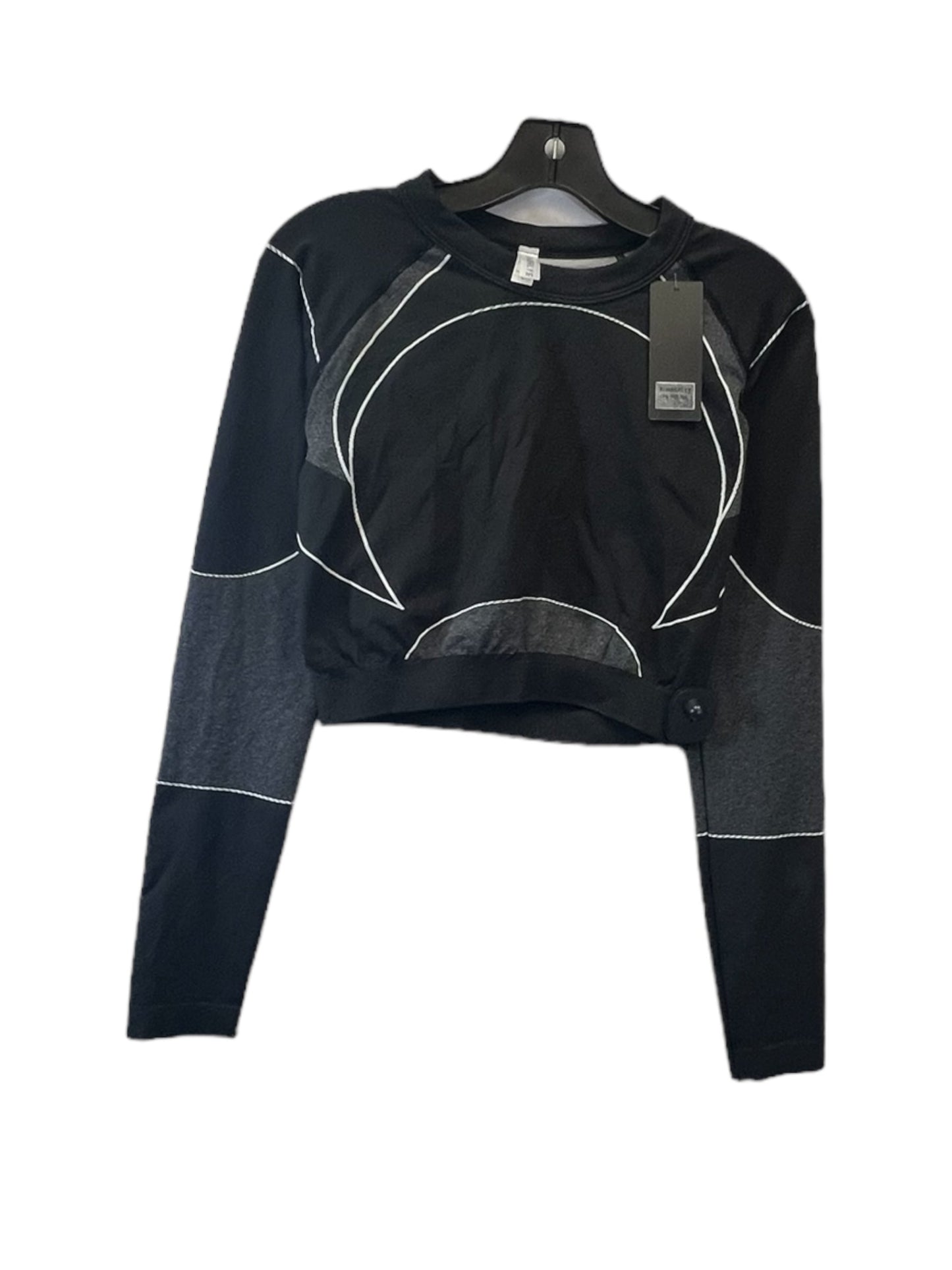 Athletic Top Long Sleeve Crewneck By Clothes Mentor In Black & Grey, Size: L