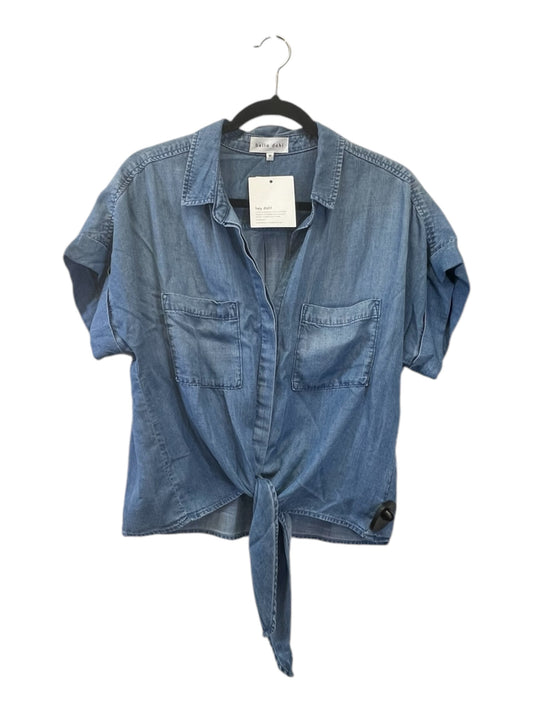 Top Short Sleeve Designer By Bella Dahl In Blue Denim, Size: M