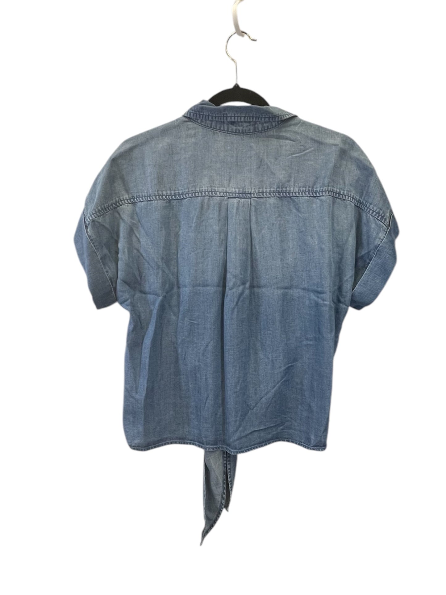 Top Short Sleeve Designer By Bella Dahl In Blue Denim, Size: M