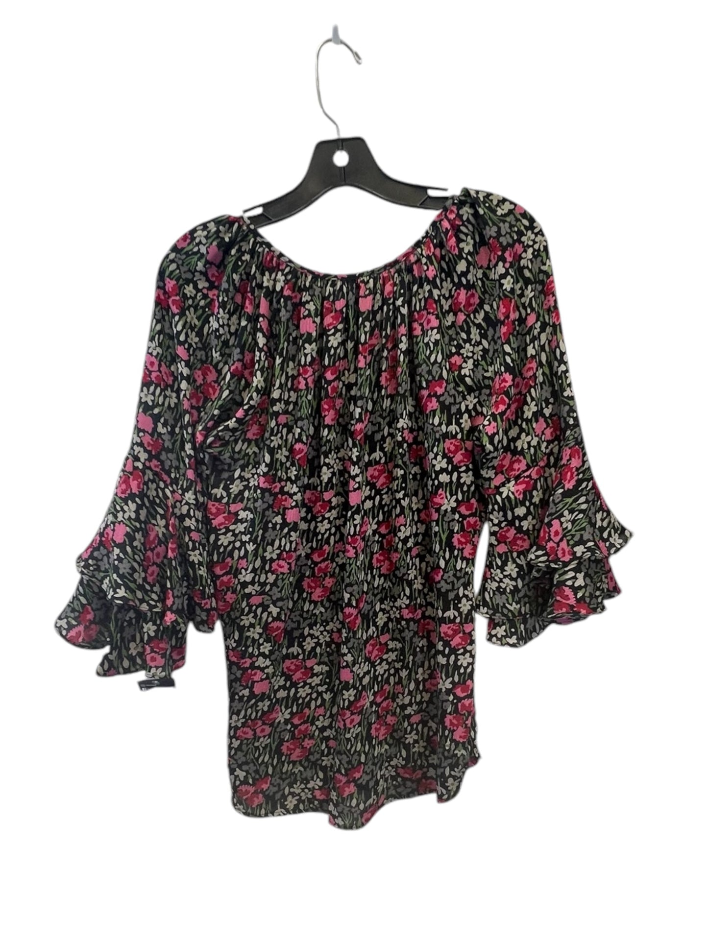 Top 3/4 Sleeve By Chaps In Floral Print, Size: S