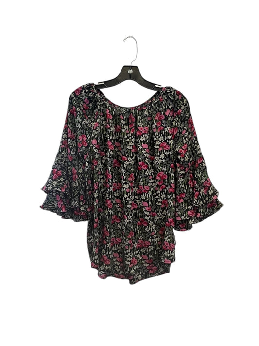 Top 3/4 Sleeve By Chaps In Floral Print, Size: S