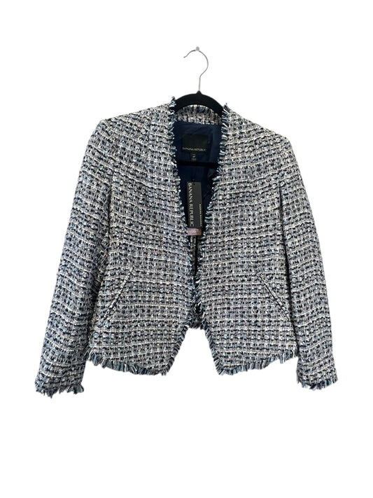 BLAZER BANANA REPUBLIC in BLUE & WHITE, Size: PETITE   S