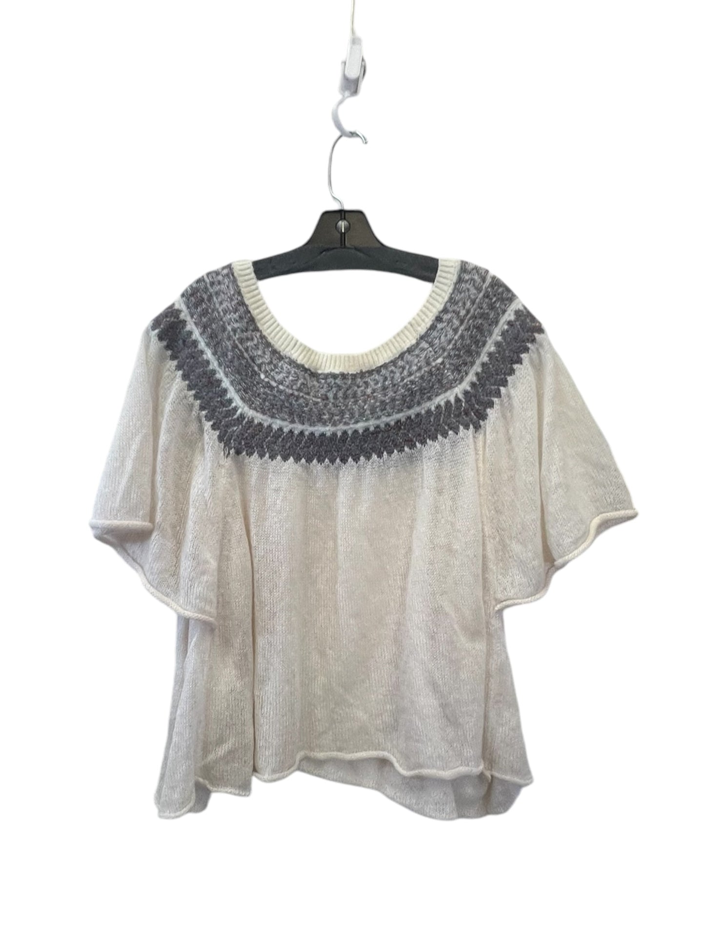 Top Short Sleeve By Free People In Grey & Tan, Size: L