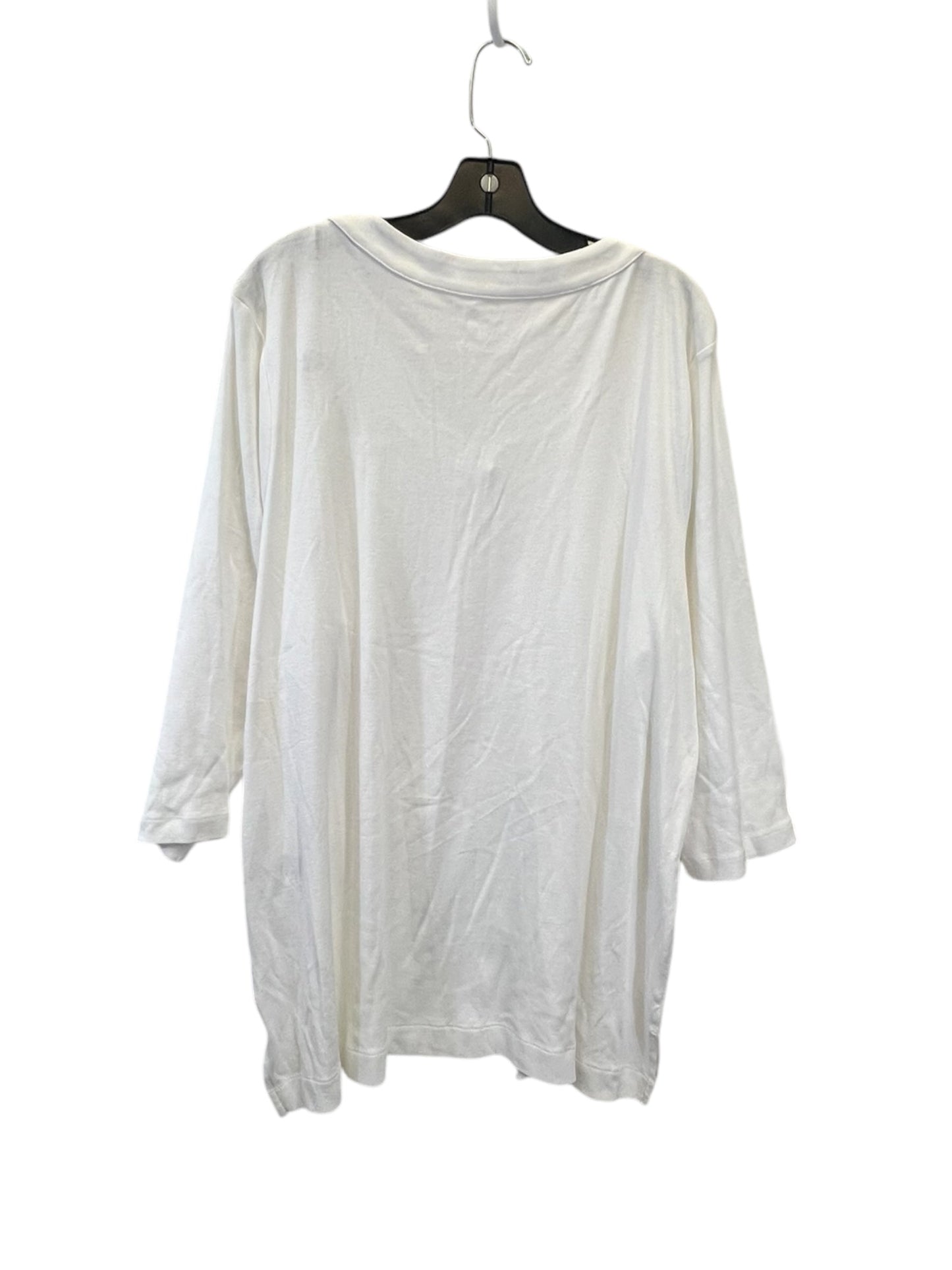 Top 3/4 Sleeve Basic By Chicos In Cream, Size: Xxl