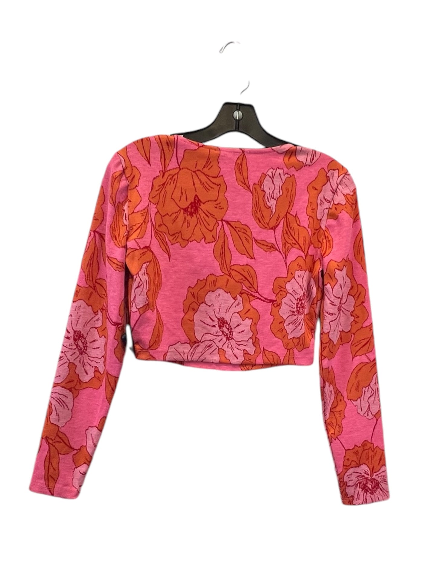 Top Long Sleeve By Zara In Orange & Pink, Size: M