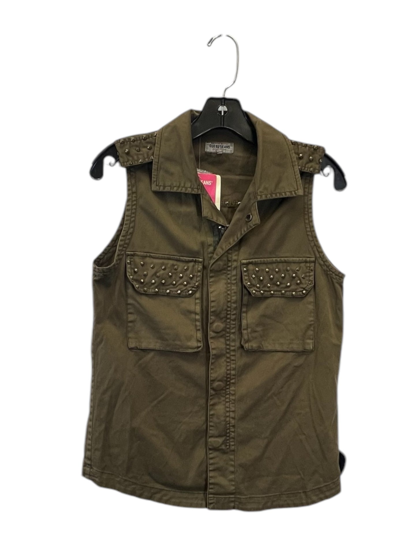 Vest Other By Guess In Green Denim, Size: Xs