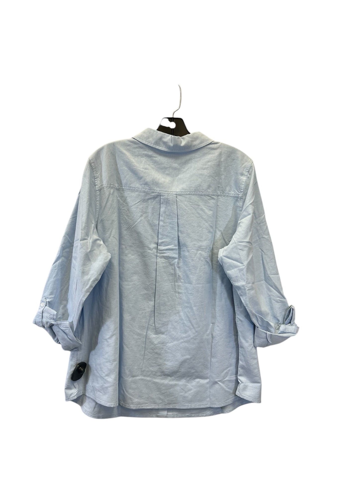 Top 3/4 Sleeve By Croft And Barrow In Blue, Size: 1x