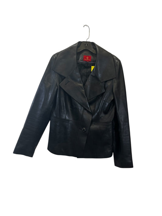 Jacket Leather By Cole-haan In Black, Size: M