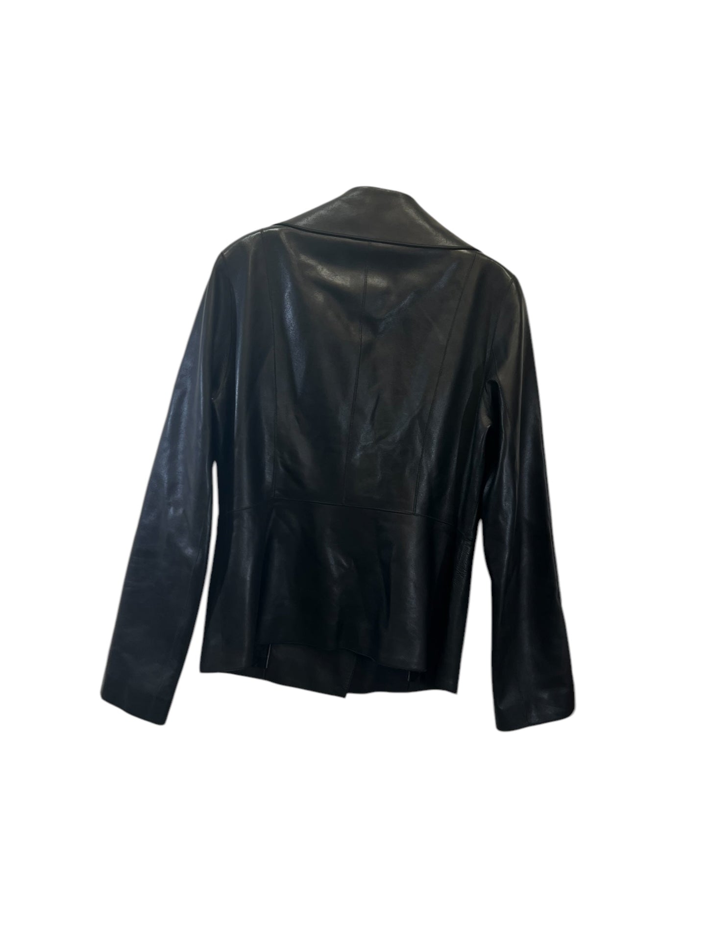 Jacket Leather By Cole-haan In Black, Size: M