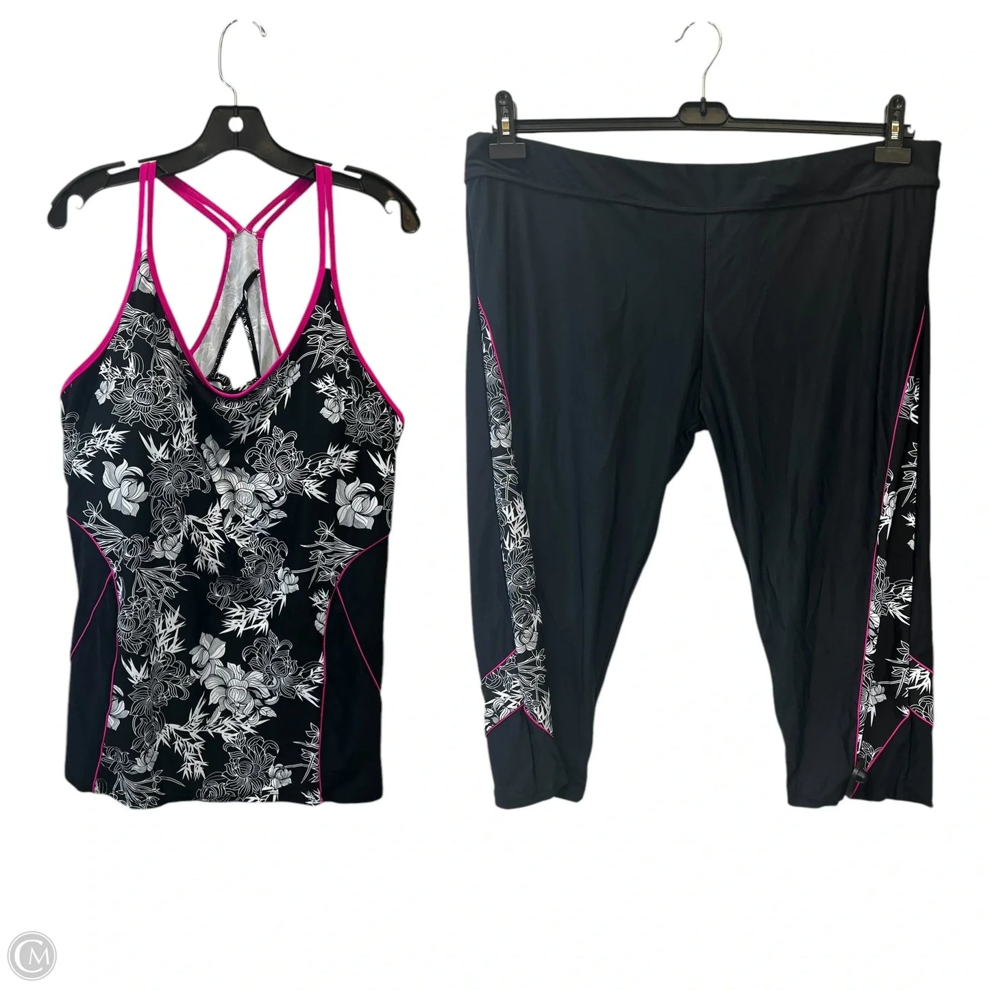 Swimsuit 2pc By Cmc In Black & Pink, Size: 3x
