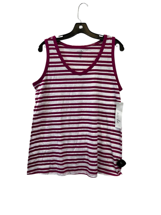 Top Sleeveless Basic By Just Be In Pink & White, Size: M