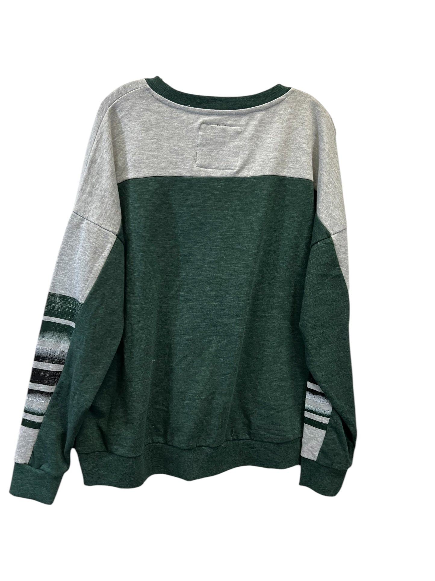 Athletic Sweatshirt Crewneck By Colosseum In Green & Grey, Size: Xxl