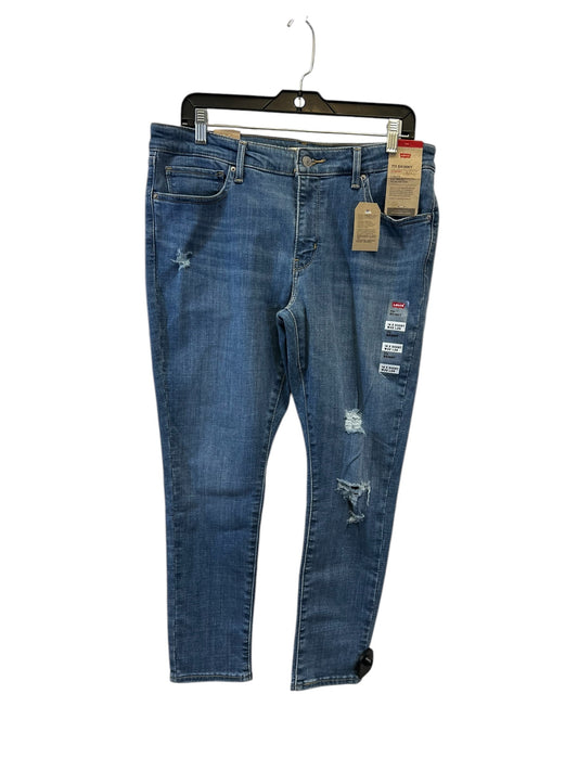 Jeans Skinny By Levis In Blue Denim, Size: 14p