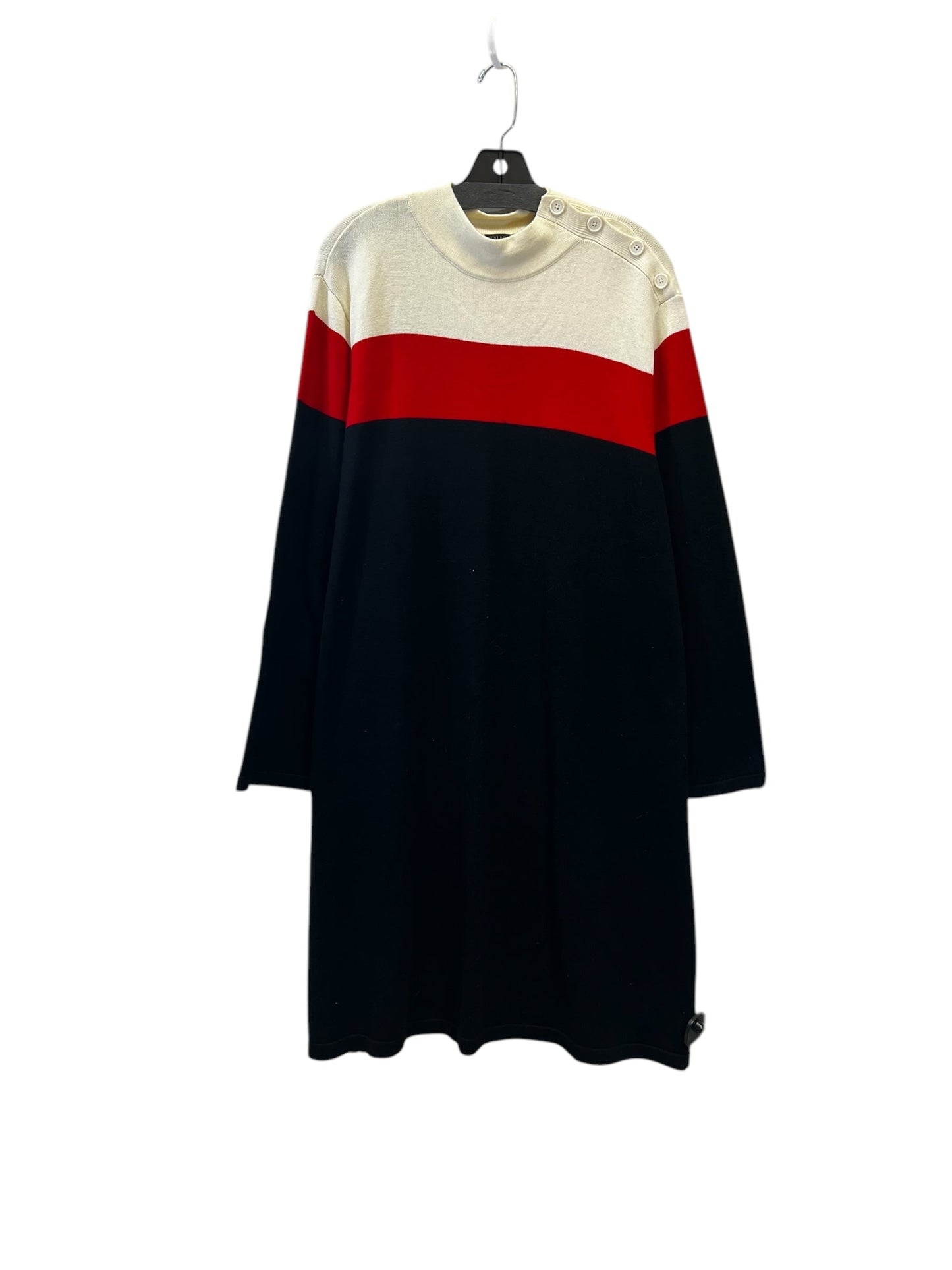 Dress Casual Midi By Talbots In Black & Red, Size: 3x