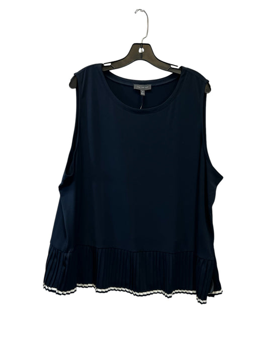 Top Sleeveless By Limited In Blue & White, Size: 2x