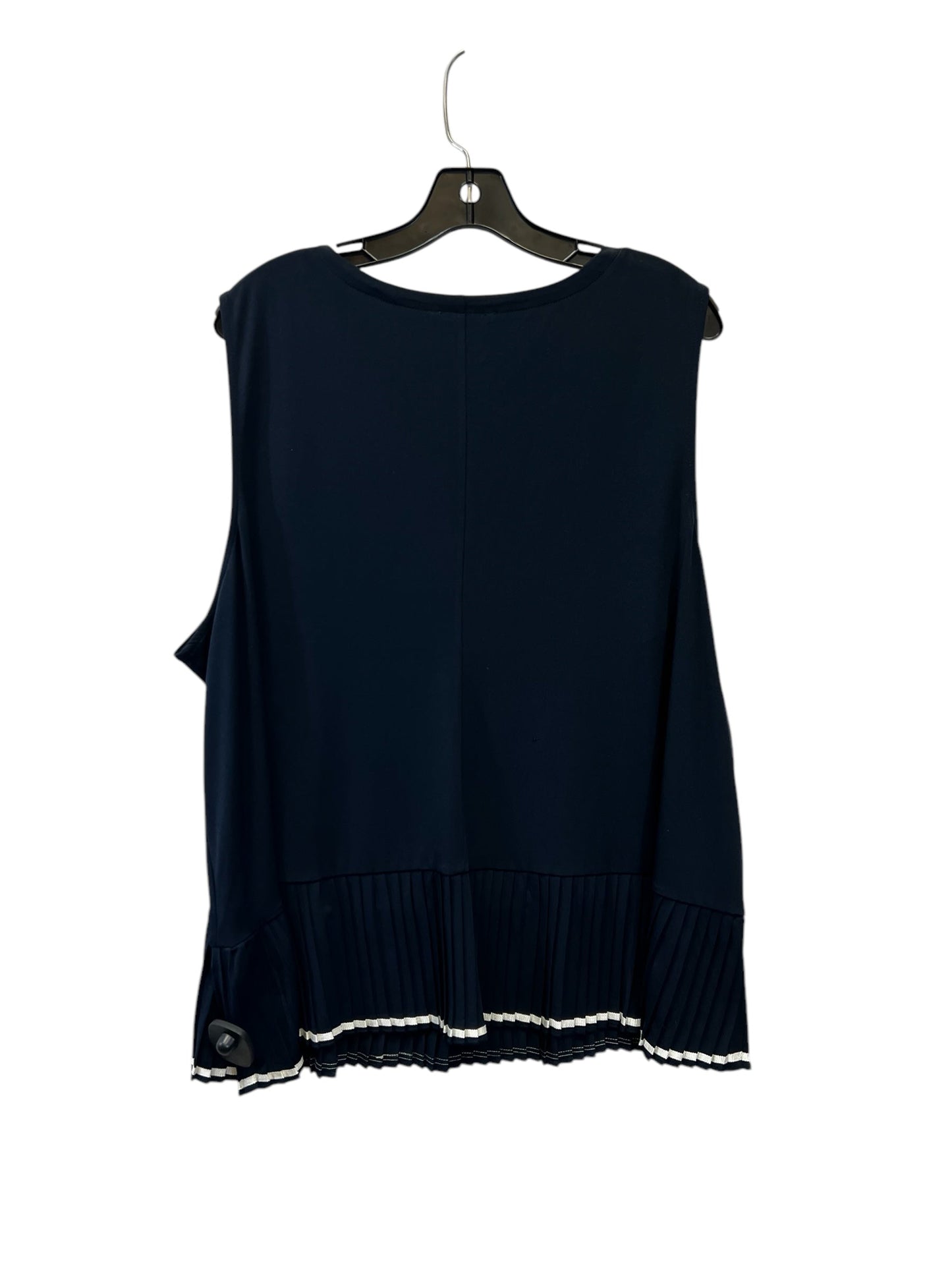 Top Sleeveless By Limited In Blue & White, Size: 2x