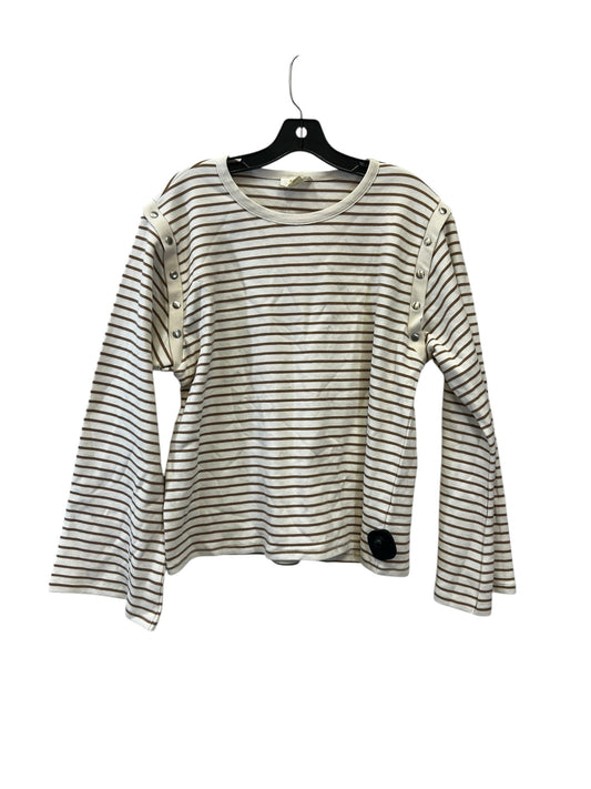 Top Long Sleeve Designer By Maeve In Brown & Tan, Size: S