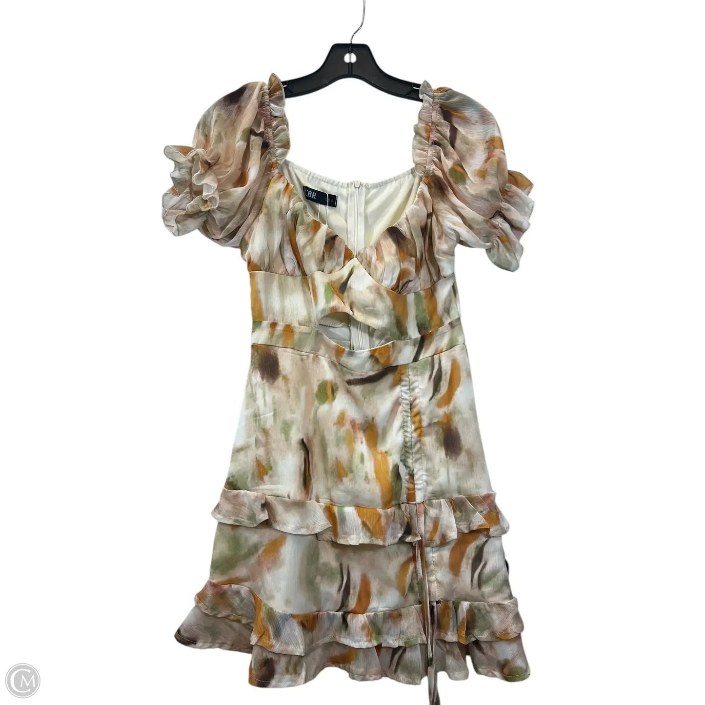 Dress Casual Midi By CBR In Green & Orange, Size: S