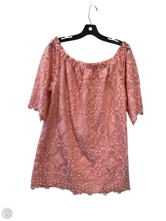 Top Short Sleeve By Bb Dakota In Peach, Size: L