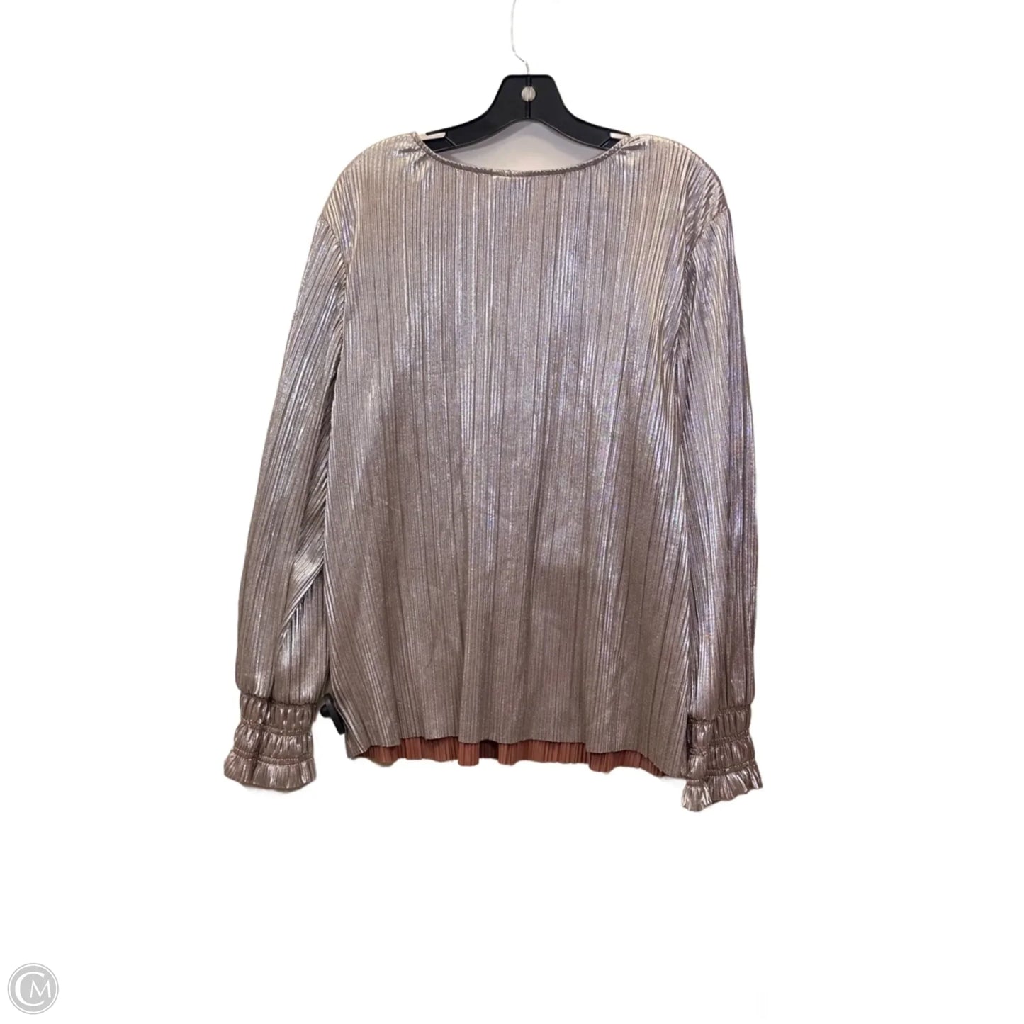 Top Long Sleeve By Ava & Viv In Pink & Silver, Size: 1x