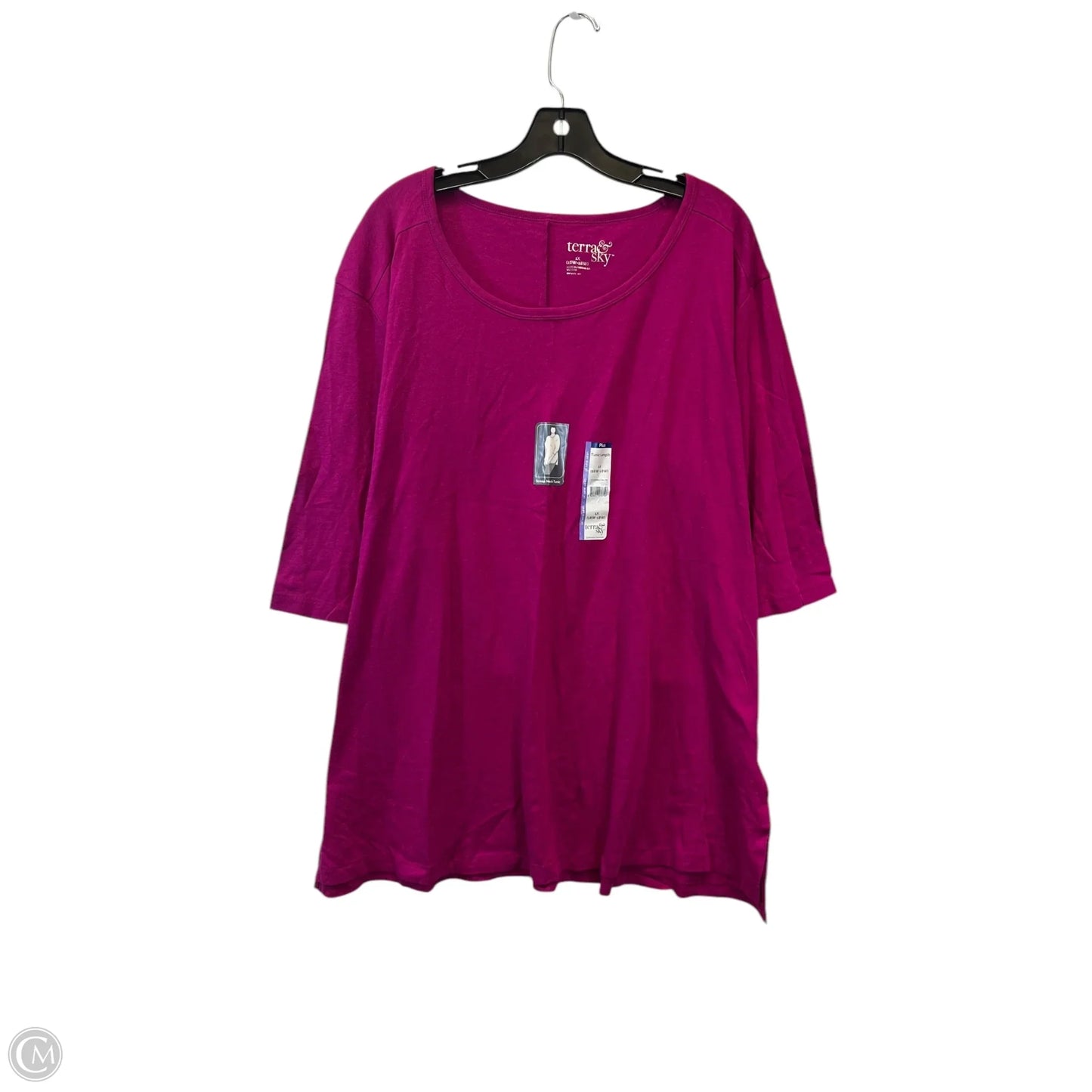 Top Short Sleeve Basic By Terra & Sky In Purple, Size: 1x