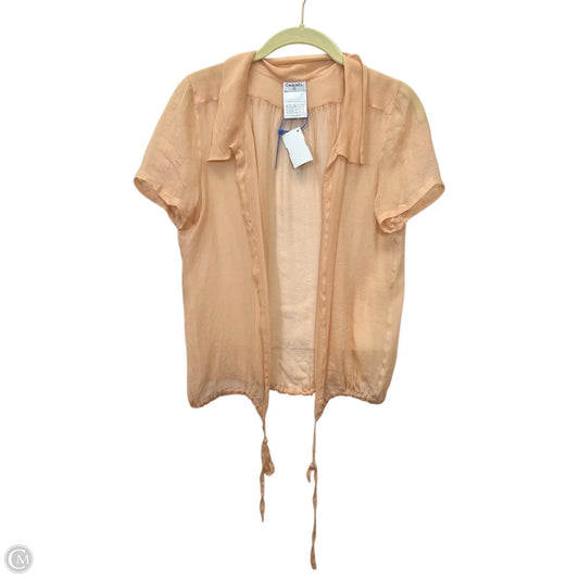 Top Short Sleeve Luxury Designer By Chanel In Peach, Size: M