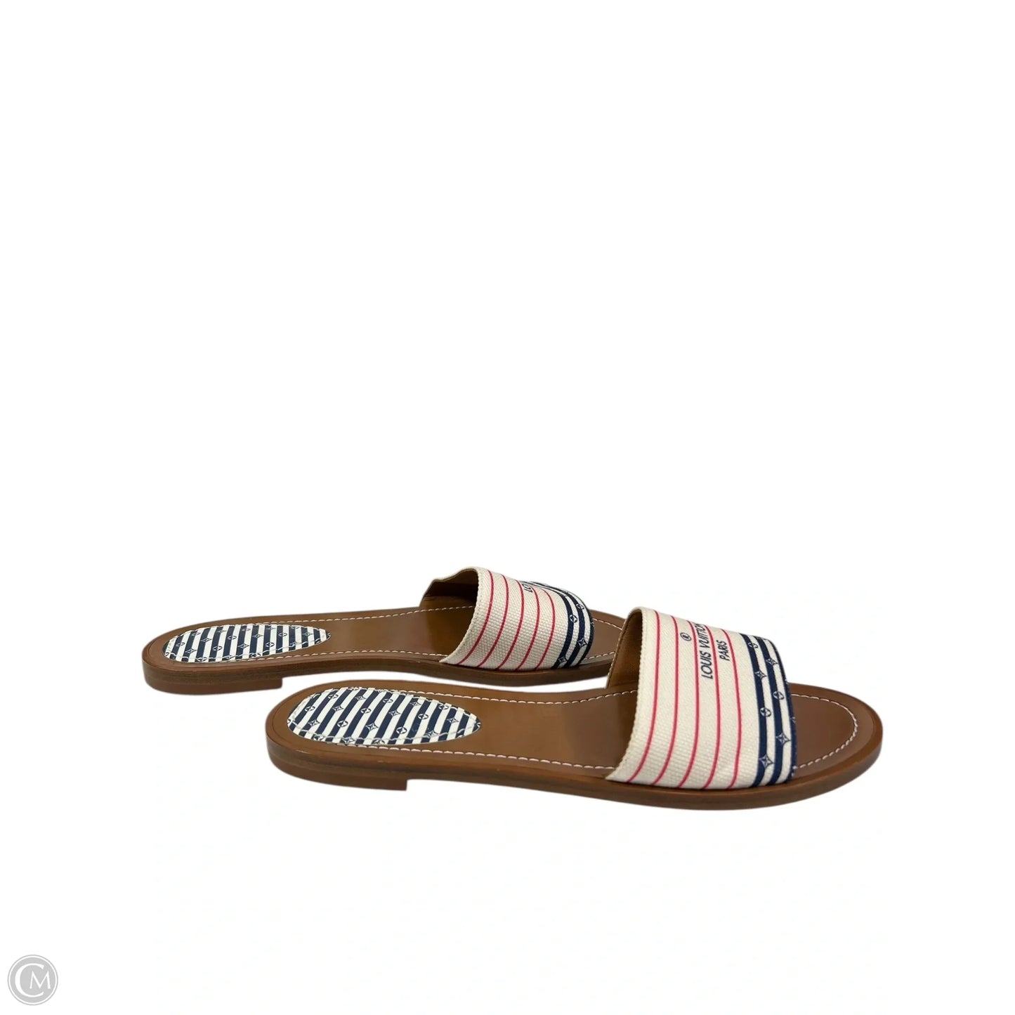 Sandals Luxury Designer By Louis Vuitton In Blue & Red & White, Size: 7