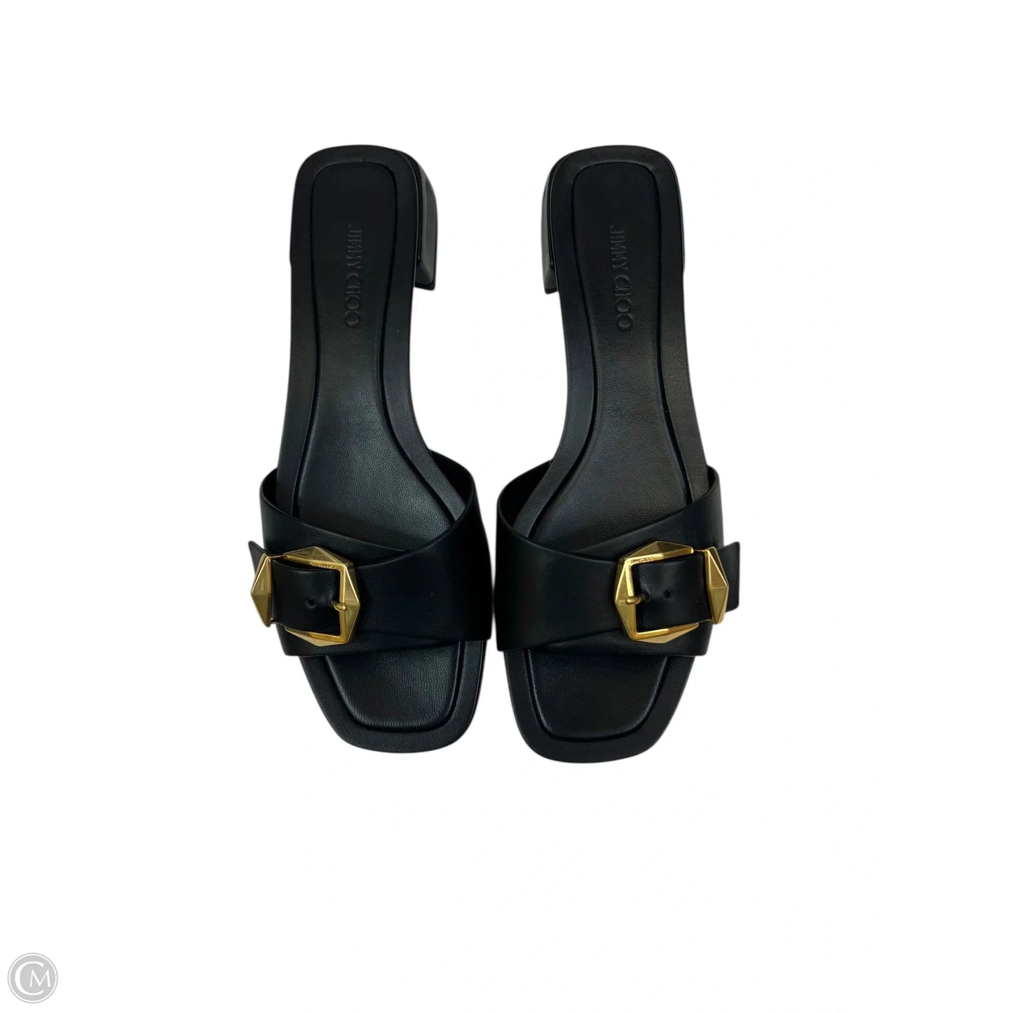 Sandals Luxury Designer By Jimmy Choo In Black, Size: 9.5