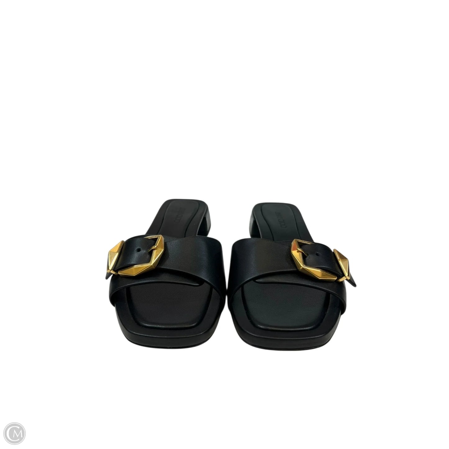 Sandals Luxury Designer By Jimmy Choo In Black, Size: 9.5