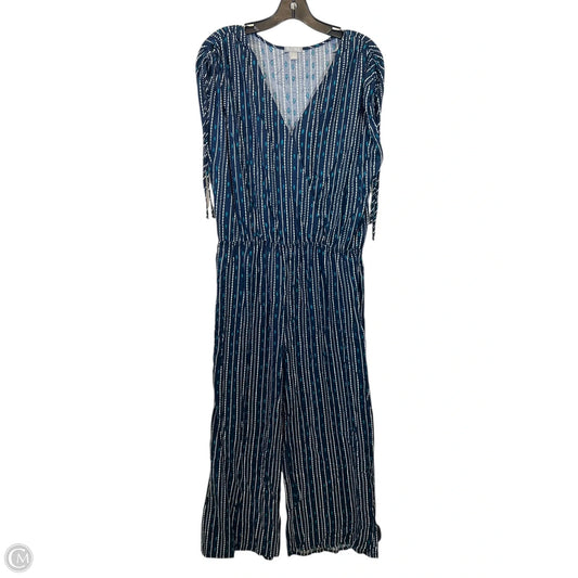 Jumpsuit By Falls Creek In Blue & White, Size: L